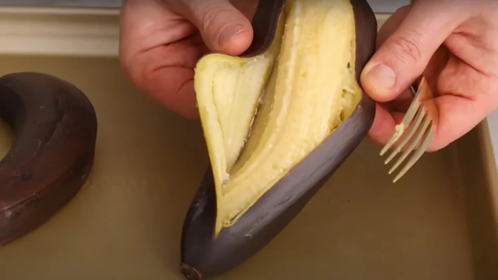 Peeling Banana for Banana Bread Recipe