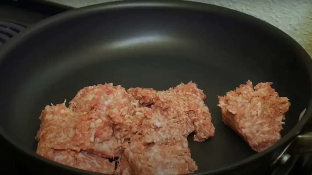 Browning the Sausage for casserole