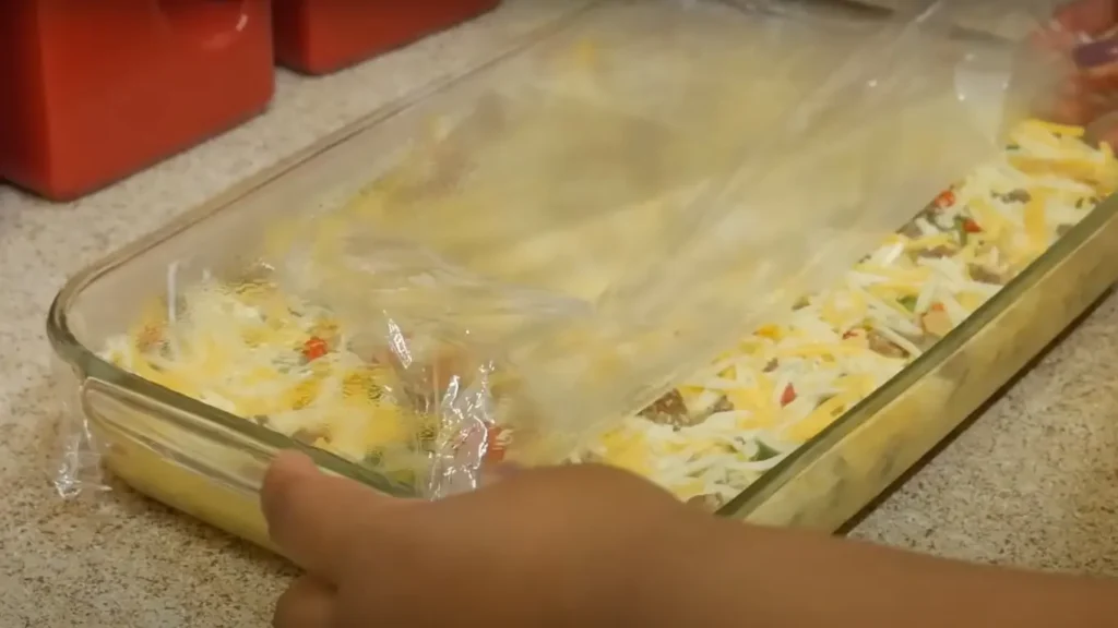 Plastic wrap Dish Casserole recipe